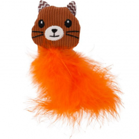 Играчка за котка Flamingo Jade Cat Plume Brown 20 - коте с котешка трева, пера и шумящ ефект, 
